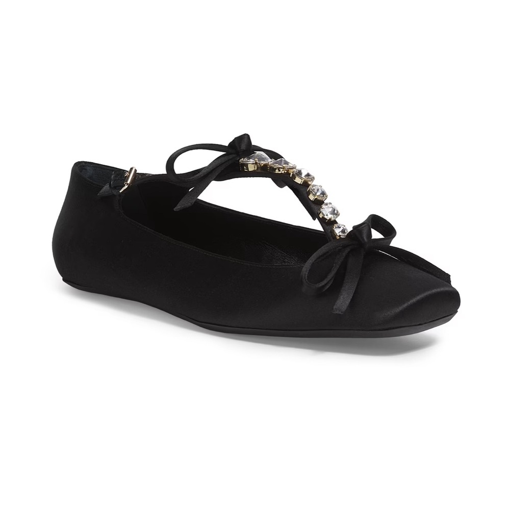 NIB Giambattista Valli Crystal Embellished Ballet Flats Size 8.5
